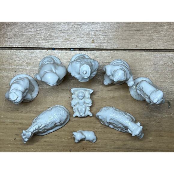 9 Piece White Ceramic Christmas Nativity Scene Set Figures. Faith. Jesus. - Picture 4 of 7